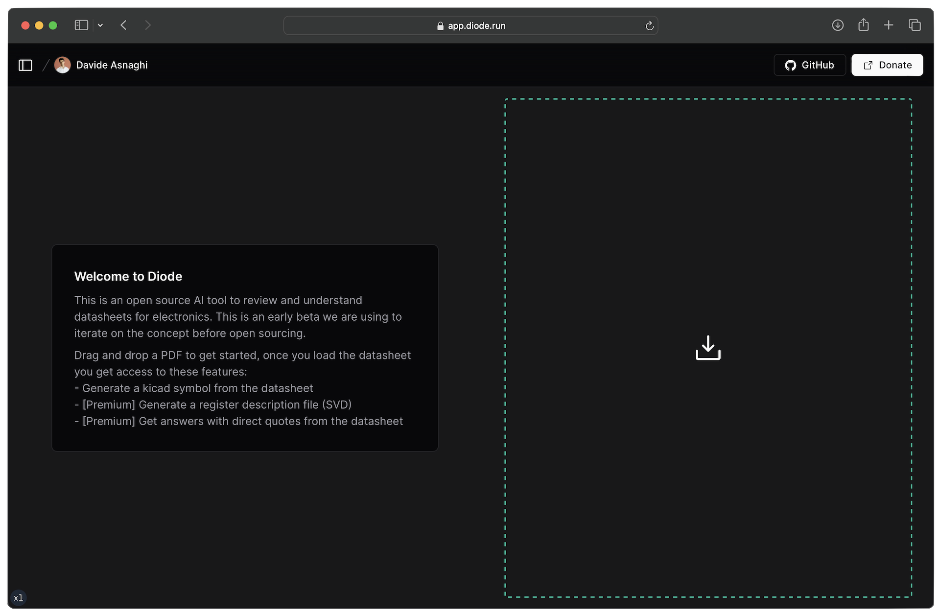 Screenshot of Diode Demo